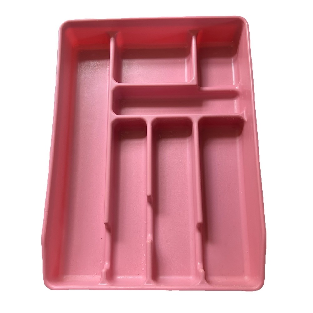 Vintage Rubbermaid Pink Utensil Organizer Holder Drawer 80s 90s 11" x 16" Retro‎